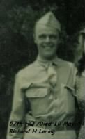 PFC Richard Holmes Loring, DNB, 10 May,'44 /Crash on Corsica /Courier Ship