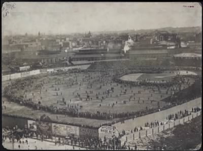 Thumbnail for McGreevey Collection > Fans on the field at the Huntington Avenue Grounds, 1903 World Series