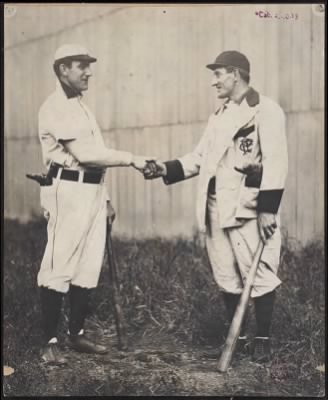 Thumbnail for McGreevey Collection > Napoleon Lajoie and Honus Wagner shake hands