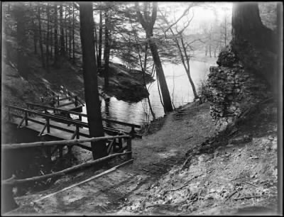 Thumbnail for Leon Abdalian Photographs > Wooden bridge, Newton Upper Falls