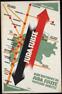 Thumbnail for Travel Posters > Jura Suisse. Ligne lectrifie du Jura Suisse voitures directes