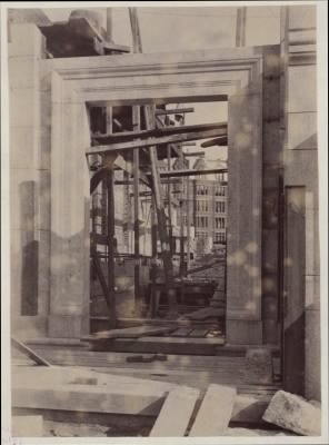 Thumbnail for Trustees' McKim Construction Photos > Boylston Street entrance, construction of the McKim Building