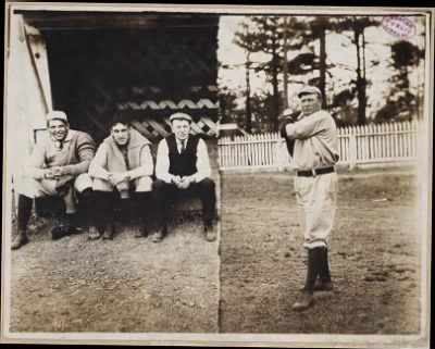 Thumbnail for McGreevey Collection > Cy Young Pitching/spectators in dugout