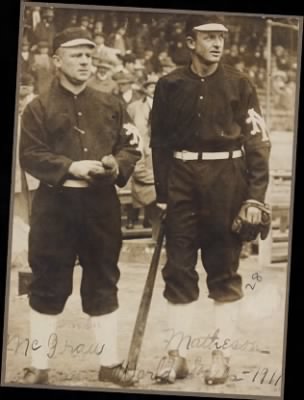 McGreevey Collection > John McGraw and Christy Mathewson, New York Giants, 1911 World Series