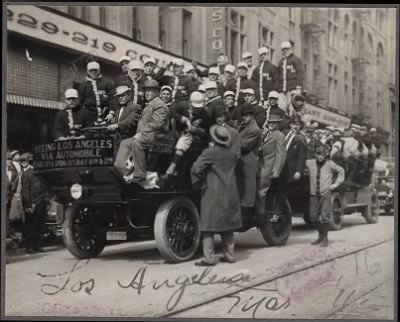 Thumbnail for McGreevey Collection > Boston Red Sox players on automobile tour in Los Angeles