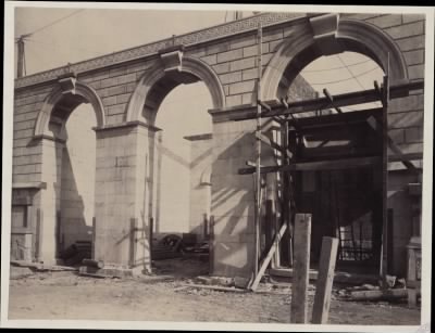 Thumbnail for Trustees' McKim Construction Photos > Boylston Street Entrance arches, construction of the McKim Building