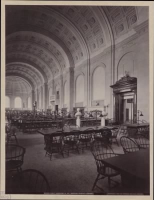 Thumbnail for Trustees' McKim Construction Photos > Bates Hall looking southwest, construction of the McKim Building