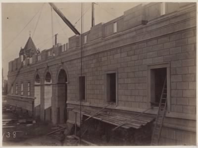 Thumbnail for Trustees' McKim Construction Photos > Boylston Street exterior, construction of the McKim Building