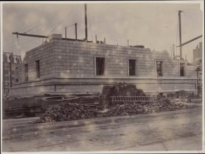 Thumbnail for Trustees' McKim Construction Photos > Corner of Boylston and Dartmouth Street, construction of the McKim Building