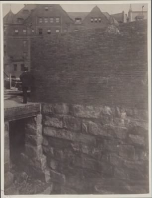 Thumbnail for Trustees' McKim Construction Photos > Brick interior wall on foundation along South side of site