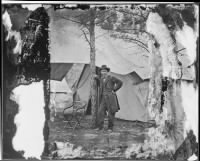 B-36 Lieutenant General Ulysses S. Grant Standing by a Tree in Front of a Tent, Cold Harbor, Virginia.