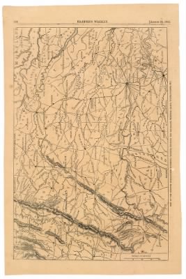 Thumbnail for Richmond > Map of the country surrounding Richmond, Virginia : showing the railroads, principal roads, water-courses, etc.