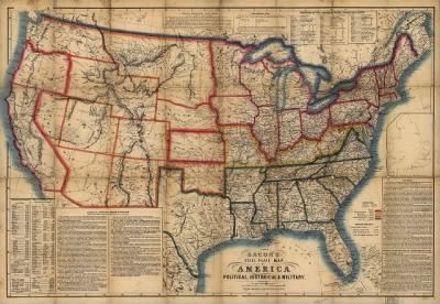 Thumbnail for United States > Bacon's steel plate map of America, political, historical & military.