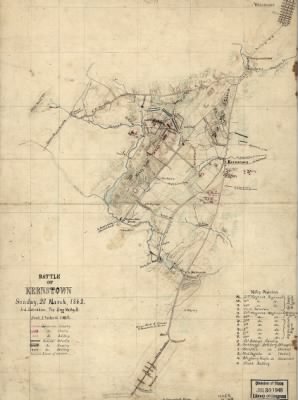 Thumbnail for Kernstown > Battle of Kernstown, Sunday, 23 March, 1862 / Jed. Hotchkiss, Top. Eng. Valley D.