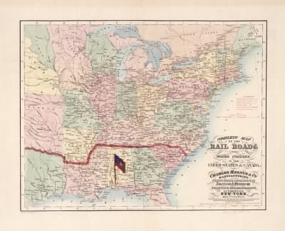 Thumbnail for United States, Canada > Complete map of the rail roads and water courses in the United Staes & Canada.