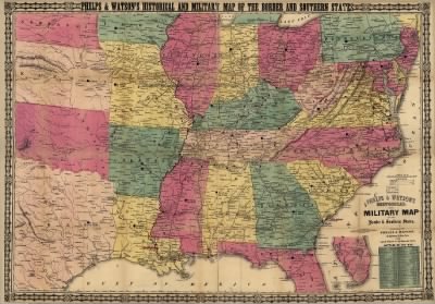 Thumbnail for Southern States and border > Phelps and Watson's historical and military map of the border & southern states.