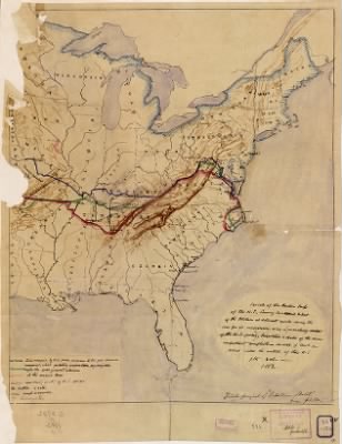 Thumbnail for United States, eastern > Sketch of the eastern part of the U.S., showing territorial extent of the rebellion at different epochs during the war for its suppression : also--marching routes of the U.S. forces, localities & dates of the more important c