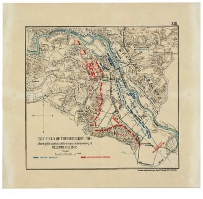 Fredericksburg, Battle of > The field of Fredericksburg : showing the positions of the troops on the morning of December 13, 1862 / drawn and printed by Geo. W. Stadly & Co.