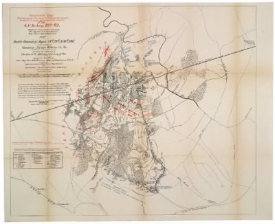 Thumbnail for Bull Run, 2nd Battle of (Manassas) > Map of battle-grounds of August 28th, 29th, & 30th, 1862, in the vicinity of Groveton, Prince William Co., Va. / made by the authority of the Hon. G.W. McCrary, Secretary of War ; surveyed in June 1878 by Bvt. Maj. Gen G.K. W