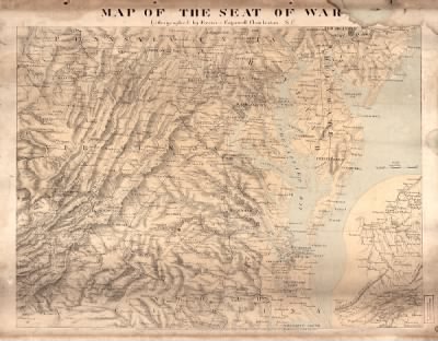 Thumbnail for Middle Atlantic States, seat of war > Map of the seat of war / lithographed by Evans & Cogswell.