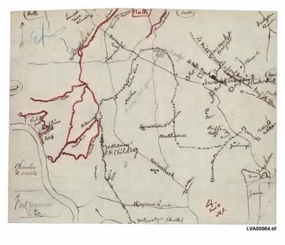 Thumbnail for Henrico County > [Map of the Chaffin's Bluff area of Henrico County, Virginia] / [drawn by Normand Smith].