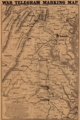 Thumbnail for Middle Atlantic States > War telegram marking map.