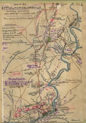 Chancellorsville, Battle of > Map of the battle of Chancellorsville, including operations from April 29th to May 5th, 1863.