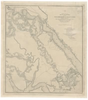 Thumbnail for James City County > Williamsburg to White House / prepared by command of Maj. Gen. George B. McClellan, U.S.A., commanding Army of the Potomac ; Brig. Gen. A.A. Humphreys, Chief of Top. Engr's, Army of the Potomac ; compilation under the directi