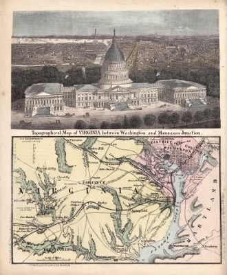 Thumbnail for Virginia, Washington DC > Topographical map of Virginia between Washington and Manassas Junction.