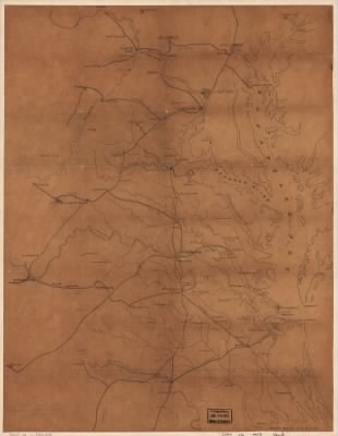 Maryland, North Carolina, Virginia > [Map of eastern Virginia and parts of Maryland and northern North Carolina showing railroads and principal cities and towns].