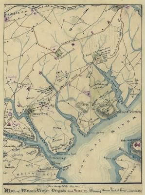 Fairfax County > Map of Mount Vernon, Virginia and vicinity : shewing [sic] Union picket lines, March 186[1].