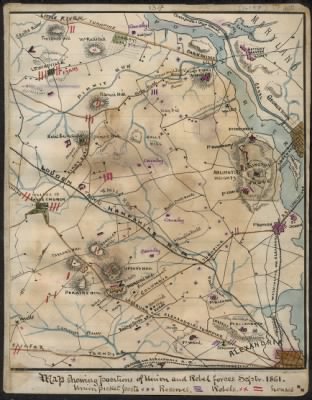 Fairfax County > Map showing positions of Union and Rebel forces Septr 1861.
