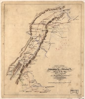 Pennsylvania, Virginia > Sketch of routes of the 2nd Corps A.N. Virginia from Fredericksburg, Va. to Gettysburg, Pa. and return to Orange C.H. Va., June 4th to August 1st 1863 / to accompany report of Jed. Hotchkiss, Top. Eng., 2nd Corps ; prepared b