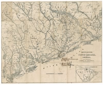 Southern States, seat of war > Map of the seat of war, in South Carolina, and Georgia.