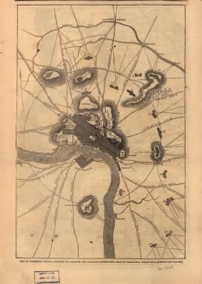 Thumbnail for Richmond > Map of Richmond, Virginia, showing its defenses and railroad connections Drawn by Charles Sholl, Topographical Engineer.