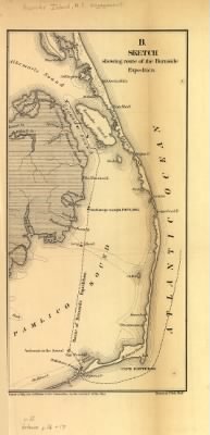 Thumbnail for Roanoke Island > Sketch showing route of the Burnside expedition [to Roanoke Island, N.C., February 6, 1862] Bowen & Co., lith., Phila.