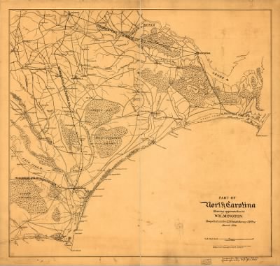 Thumbnail for Wilmington > Part of North Carolina showing approaches to Wilmington Compiled at the U.S. Coast Survey Office, March 1864.