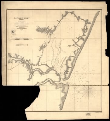 Thumbnail for Matomkin Inlet > Matomkin Inlet, Virginia / from a trigonometrical survey under the direction of A. D. Bache, Superintendent of the survey of the coast of the United States. Triangulation by John Farley, Assist. ; topography by Geo. D. Wise a