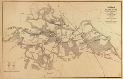 North Anna River, Battle of > Map of the battle fields of North Anna : showing the field of operations of the Army of the Potomac commanded by Maj. Gen. George G. Meade U.S.A., from May 3d to 27th, 1864 / surveyed under the orders of Bvt. Col. J.C. Duane,