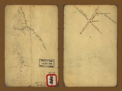 Albemarle County > [Sketch of the roads south of Bowles's shop near Salem Church, Virginia, showing "Early's line," probably in May 1863].