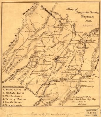 Augusta County > Map of Augusta County, Virginia, 1886 Autographed by Jed. Hotchkiss, Top. Eng. Staunton, Va. Oct. 1886.