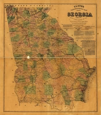 Georgia > Lloyd's topographical map of Georgia from state surveys before the war showing railways, stations, villages, mills, &c.