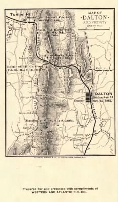 Dalton (Whitfield County) > Map of Dalton and vicinity. [1864] Prepared for and presented with compliments of Western and Atlantic R.R. Co.