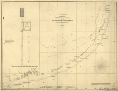 Thumbnail for Florida Keys > Sketch showing the positions of the beacons on the Florida reefs erected by Lieut. James Totten, U.S. Army, Assistant, U.S.C.S.