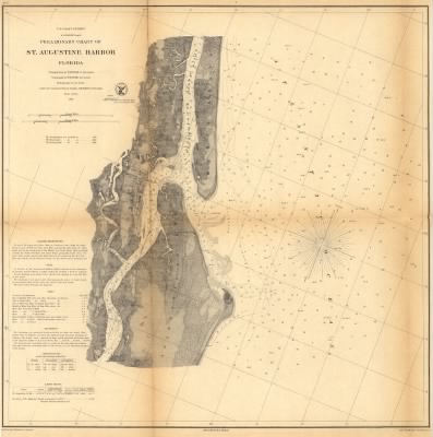 Thumbnail for St Augustine > Preliminary chart of St. Augustine harbor, Florida Triangulation by B. Huger, Jr., Sub-Assist. Topography by F. W. Dorr, Sub-Assist. Hydrography by the party under the command of Lieut. Comdg. A. Murray, U.S.N. Assist. Redd.