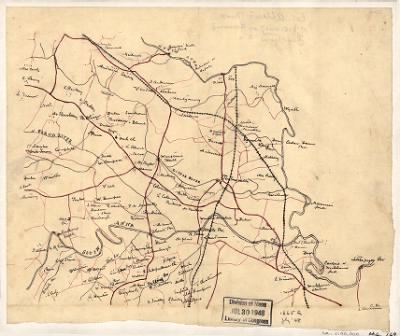 Hanover County > Col. William Allen's map of the vicinity of Hanover Junction.