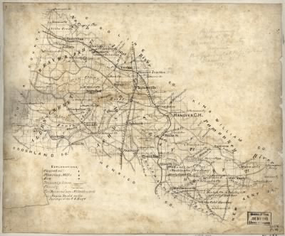 Thumbnail for Hanover County > Preliminary map of Hanover County, Virginia / by Jed. Hotchkiss, Top. Eng., Staunton, Va., 1871.