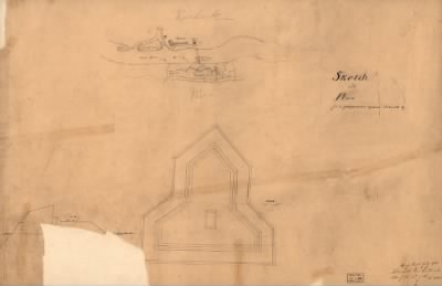 Thumbnail for Puducah (Massac County) > Sketch and plan for a fortification opposite Paducah, Ky.