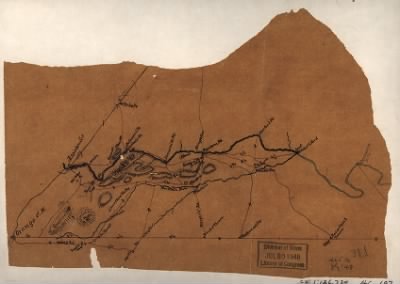 Thumbnail for Orange County > [Sketch of a portion of Orange County, north and east of Orange showing the Rapidan River from Rapidan Station to Germanna Mills and the Plank Road to Robertson's Tavern at Trap].