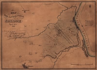 Thumbnail for Shiloh, Battle of > Map of the battle field of Shiloh, April 6 & 7, 1862 / Léon J. Frémaux, Capt. of Engrs. P.A.C.S.